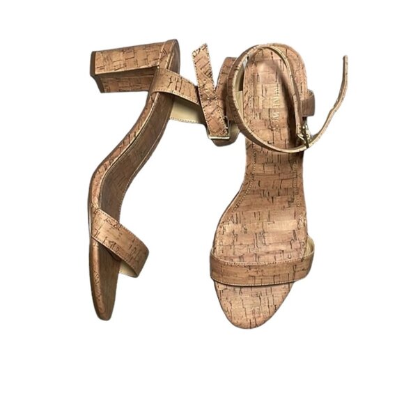 Nine West ‘Sandy’ Cork Block Heel Size 11 - Picture 3 of 5